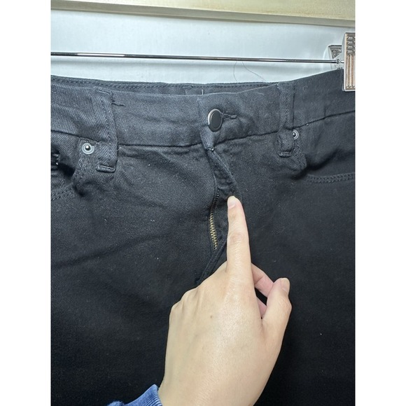 GOOD AMERICAN Women's SIZE 12 Black Straight Leg Stretchy Jeans Denim - Picture 3 of 11